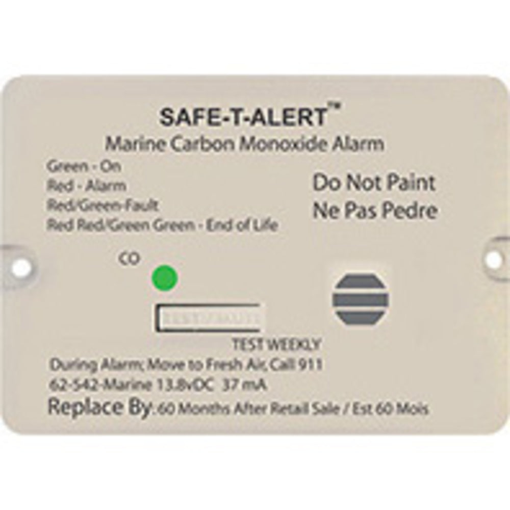 Safe-T-Alert 62-542-Marine 62 Series Carbon Monoxide Alarm 12V Flush Mount Image 1