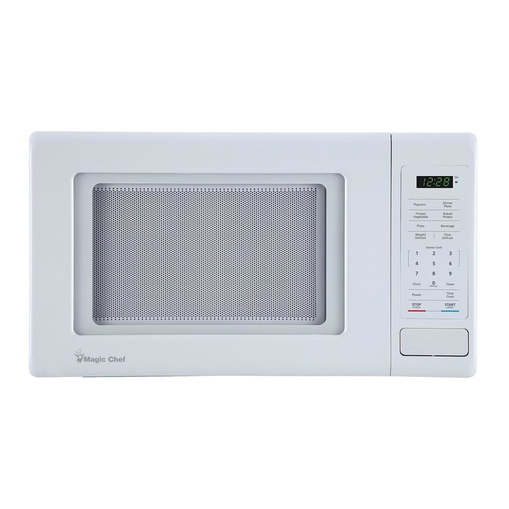 Magic Chef MC99MW 0.9 Cuft Countertop Microwave 900 Watt White With Turntable Image 1