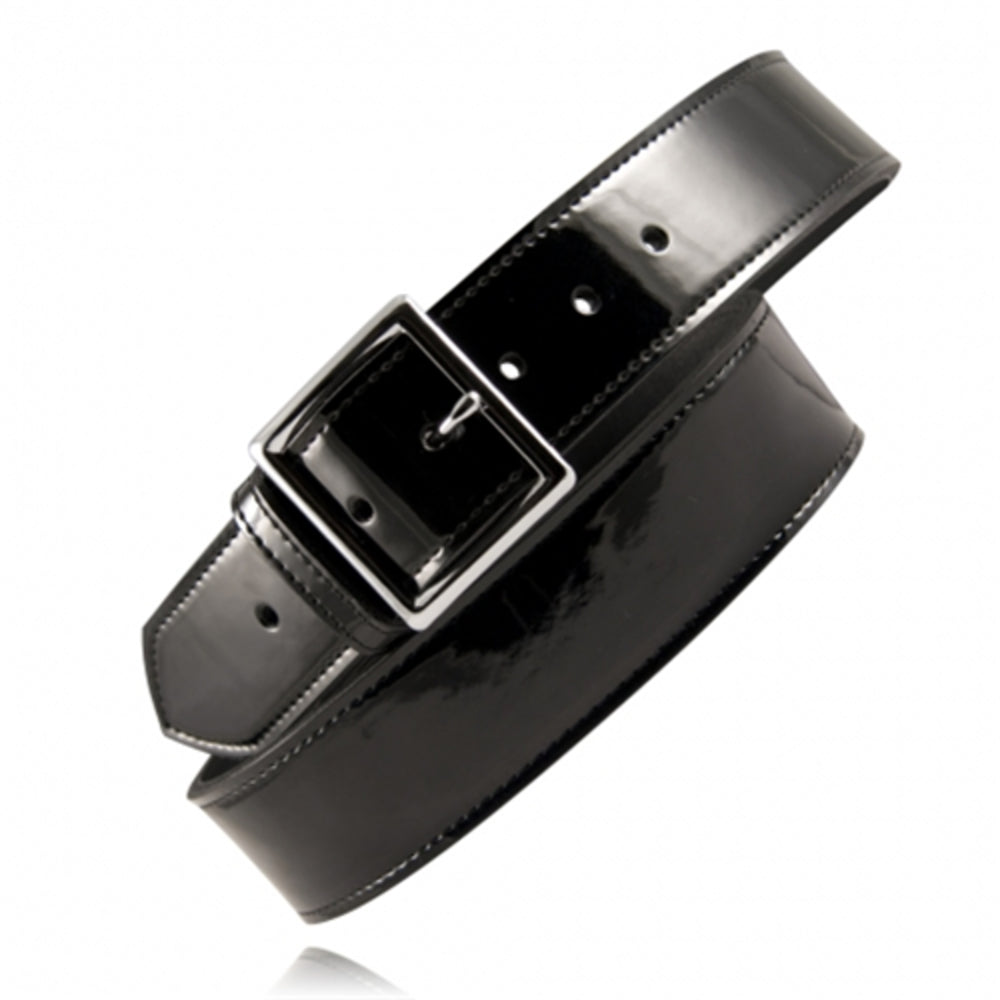 Boston Leather 6505-2-42-GLD 1 3/4 Garrison Belt - Black Hi Gloss Brass Hardware - Size 42 Image 1