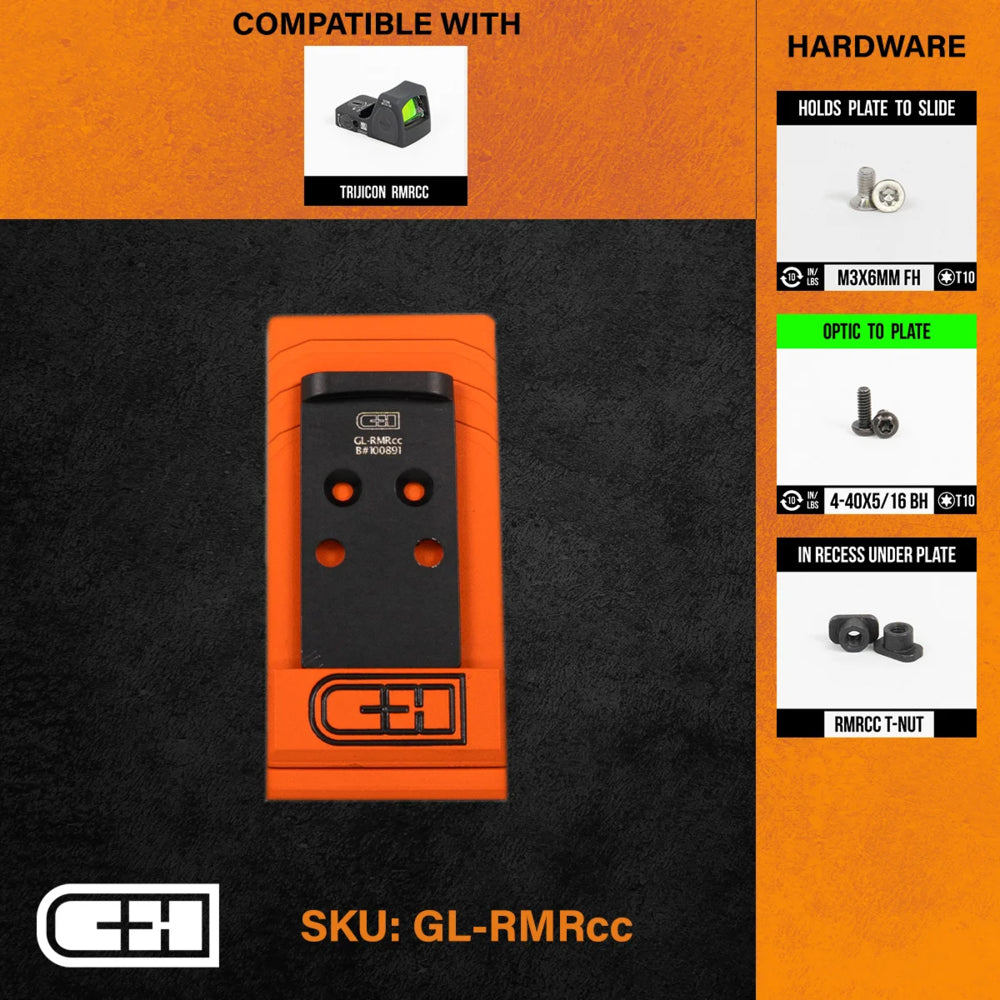 C&H GL-RMRCC Optics Adapter Plate for Glock MOS V4 MIL/LEO Image 1