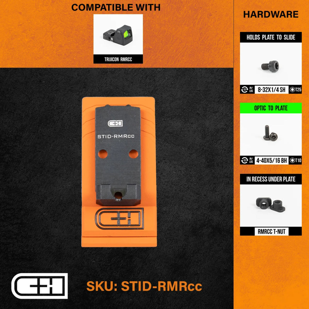 C&H Precision STID-RMRCC Optics Adapter Plate Staccato Duo - Aluminum Image 1