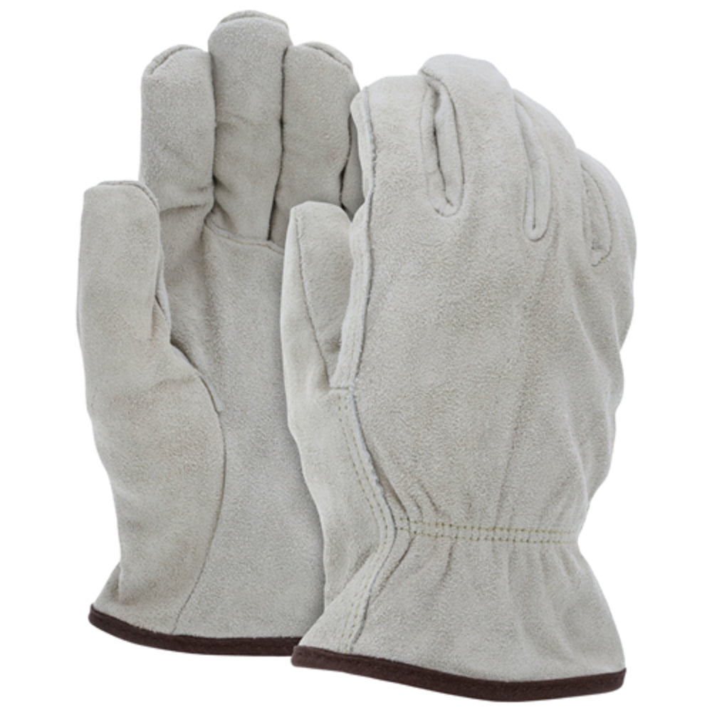 MCR Safety 3150M Cow Split Driver Gloves - Red Fleece Lined Image 1