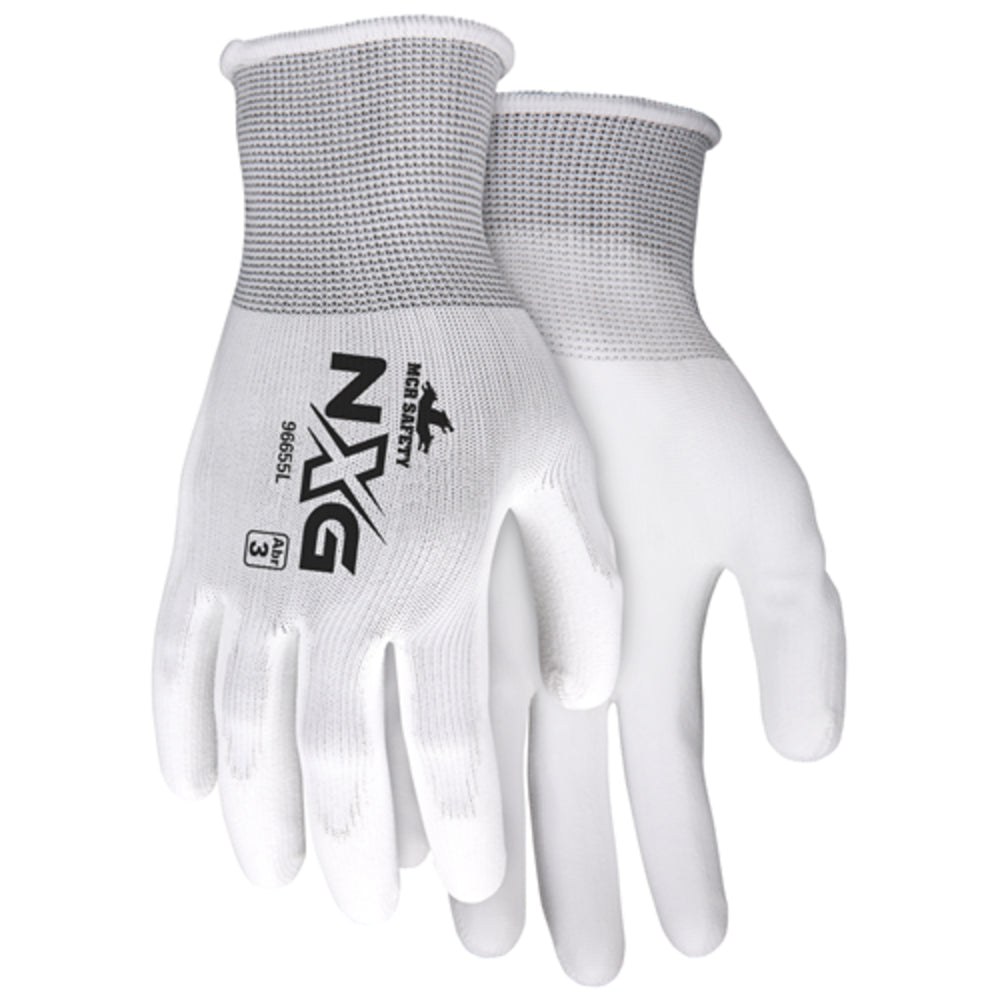 MCR Safety 96655XXS Polyurethane Coated White Gloves Image 1