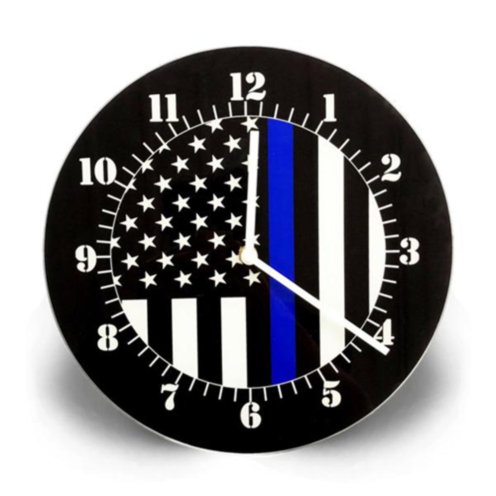 American Flag Clock TBL-AM-CLOCK Thin Blue Line Image 1
