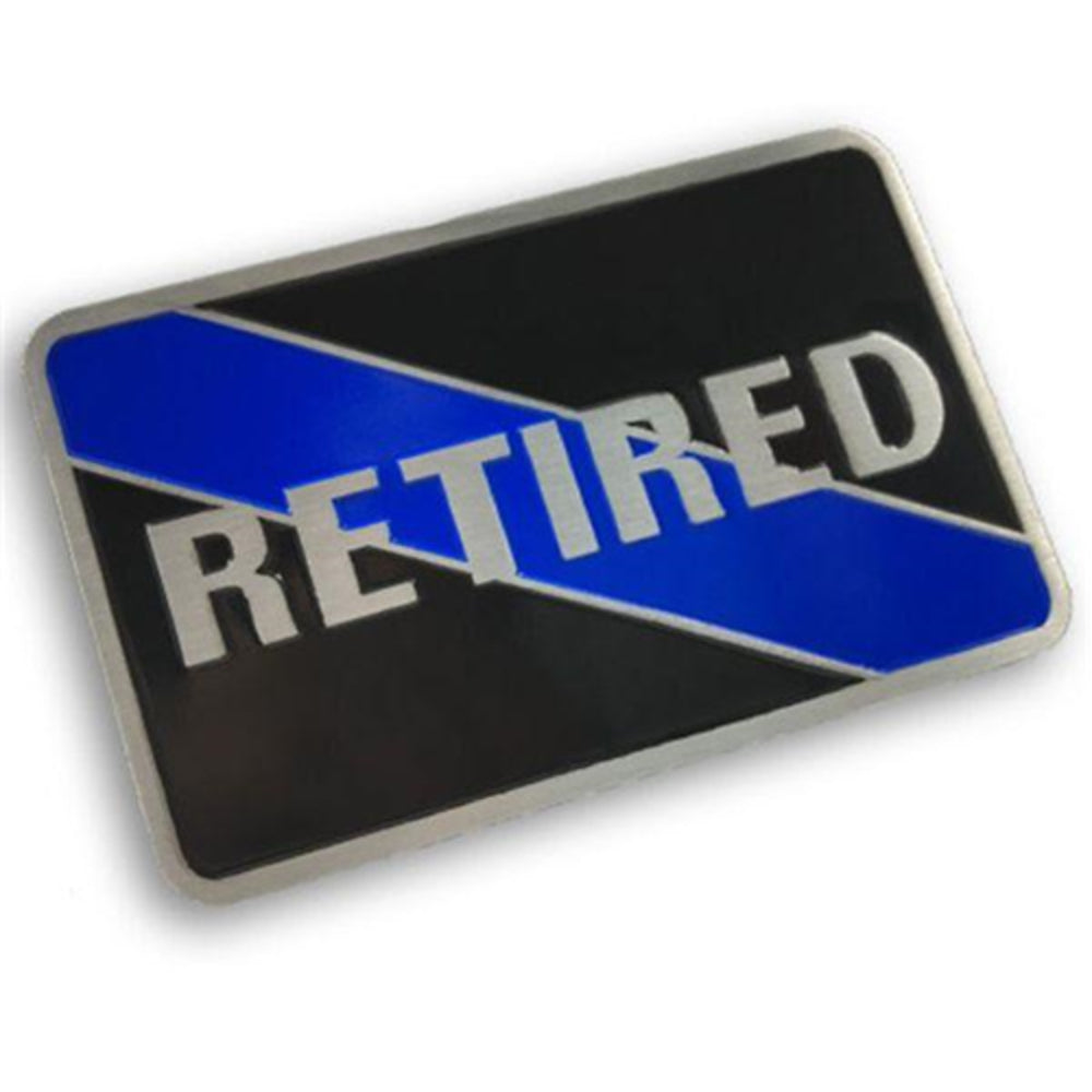 Thin Blue Line EMBLEM-RETIRED Retired Vehicle Emblem Image 1