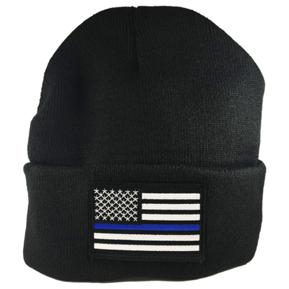 Kbtbla KBTBLA-AS-TLT Flag Beanie - Thin Blue Line Embroidered Image 1