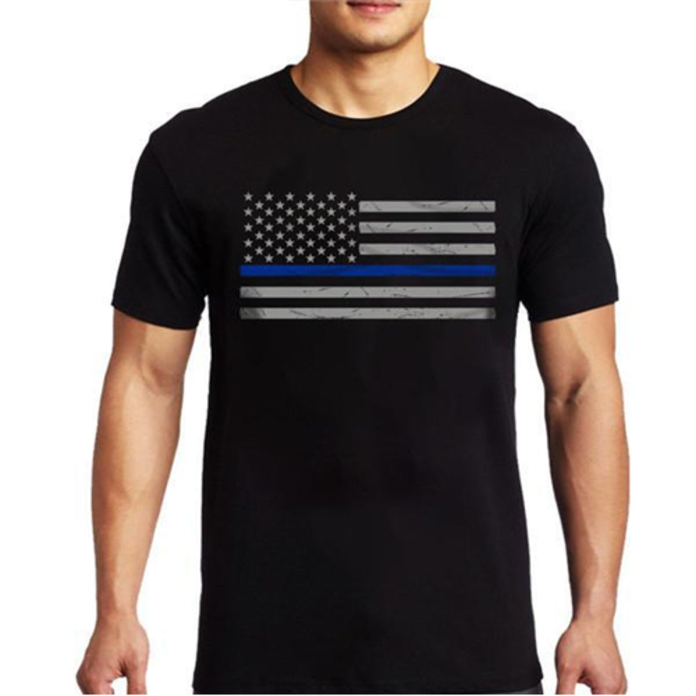 Thin Blue Line MEN-TBL-BIG-LOGO-BLACK-XL Men's Short Sleeve Classic Image 1