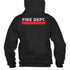 Thin Red Line Fire Dept Hoodie - XL Black - Support Firefighter Charities Image 1