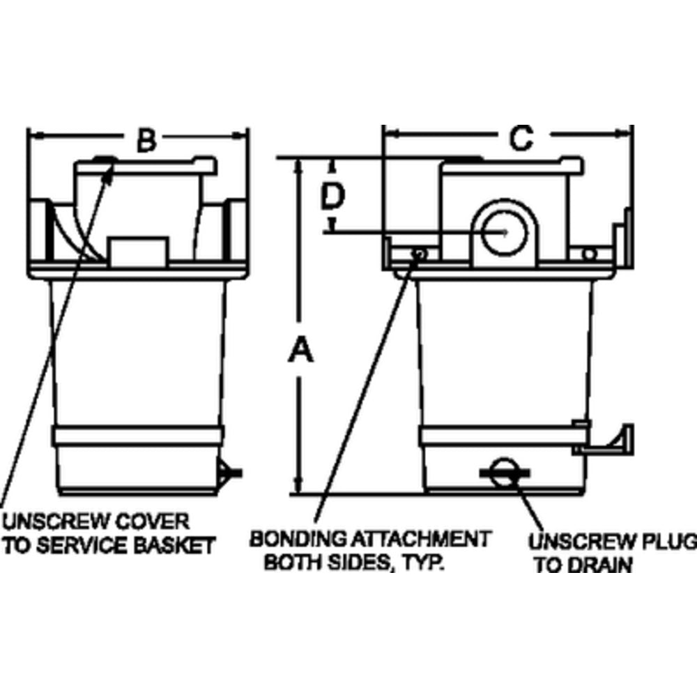 Groco Arg-750-P Arg-750 Series 3/4" Raw Water Strainer Non-Metallic Plastic