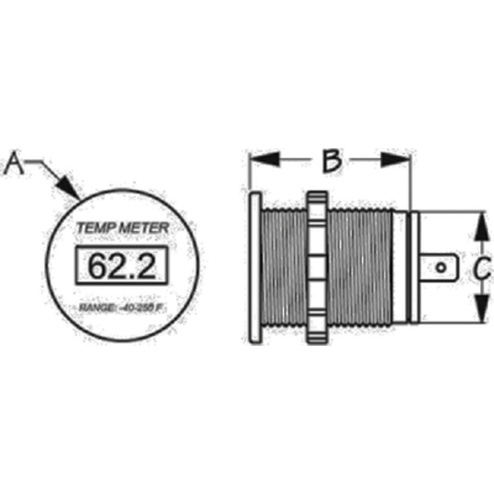 Sea-Dog 421610-1 Round Oled Temperature Meter Fahrenheit 6' Lead