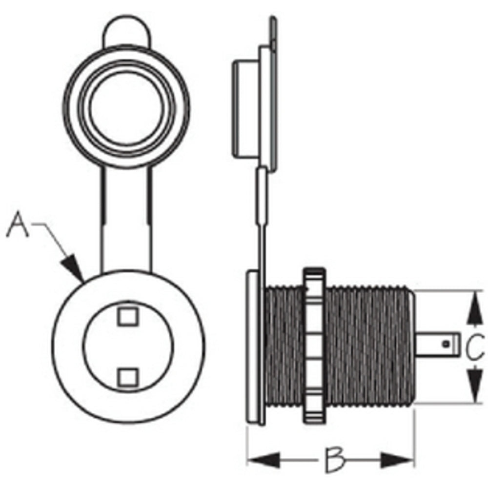 Sea-Dog 426127-1 12V Power Socket Blue Leds