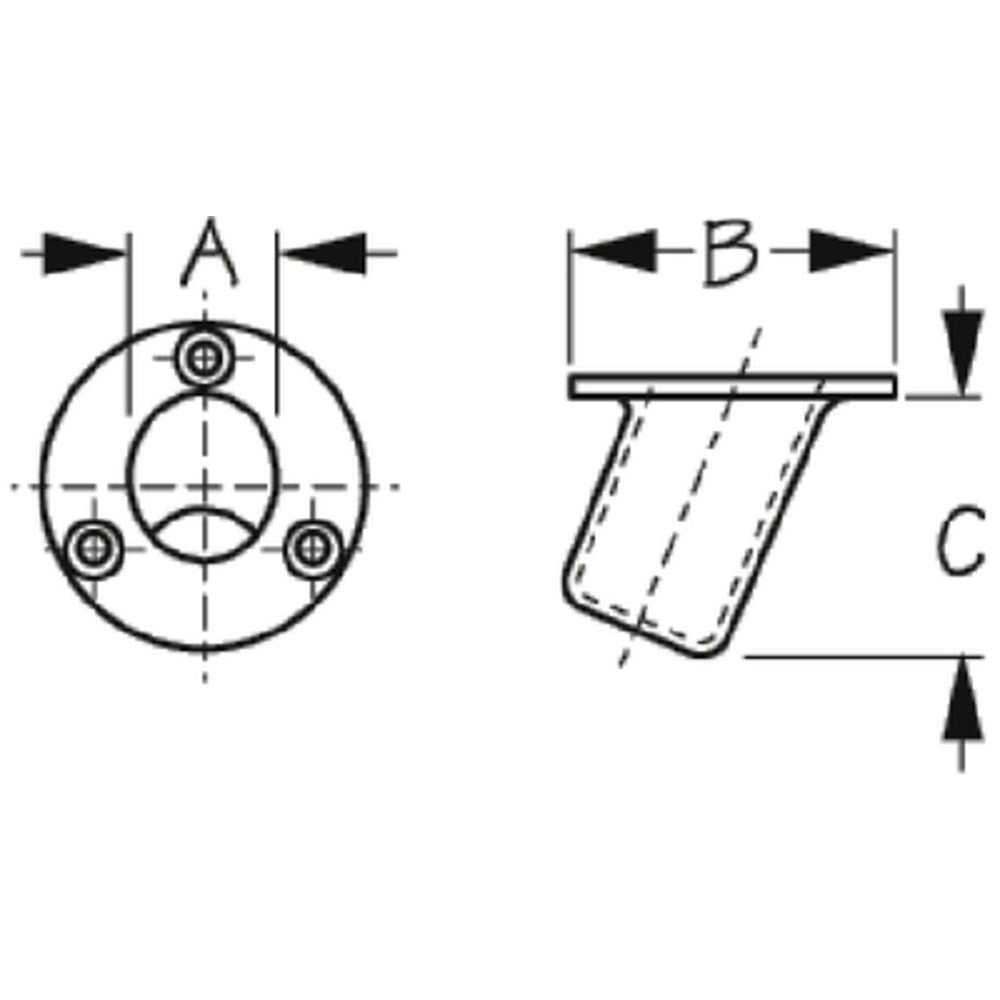 Sea-Dog 491713-1 Flush Mount Flagpole Socket 25° 1-1/4" Id 316 Stainless Steel