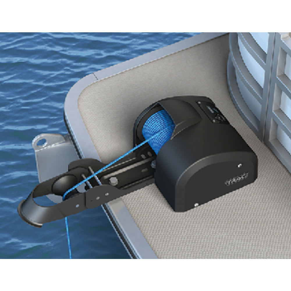 TRAC-Outdoor Pontoon 35 Electric Anchor Winch - 12V, 35 Lb Capacity, 100ft Rope Included