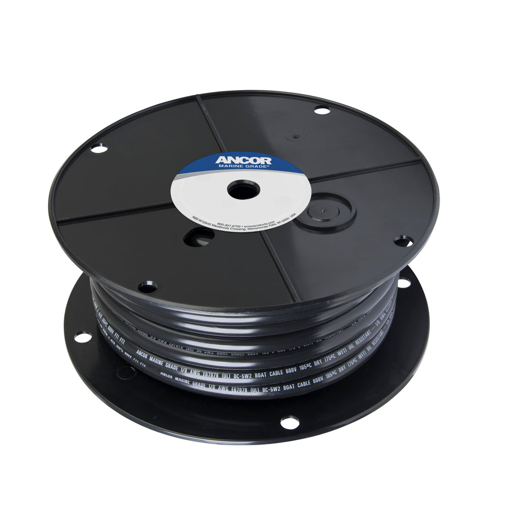 Ancor 116005 Black 1/0 Awg Tinned Copper Battery Cable 50' Image 1