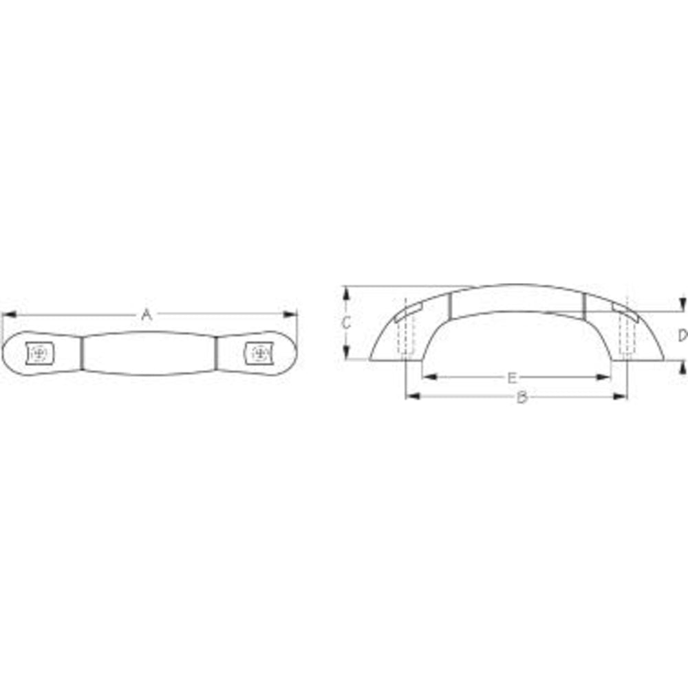 Sea-Dog 227560-1 Pvc Coated Grab Handle Black 9-3/4""