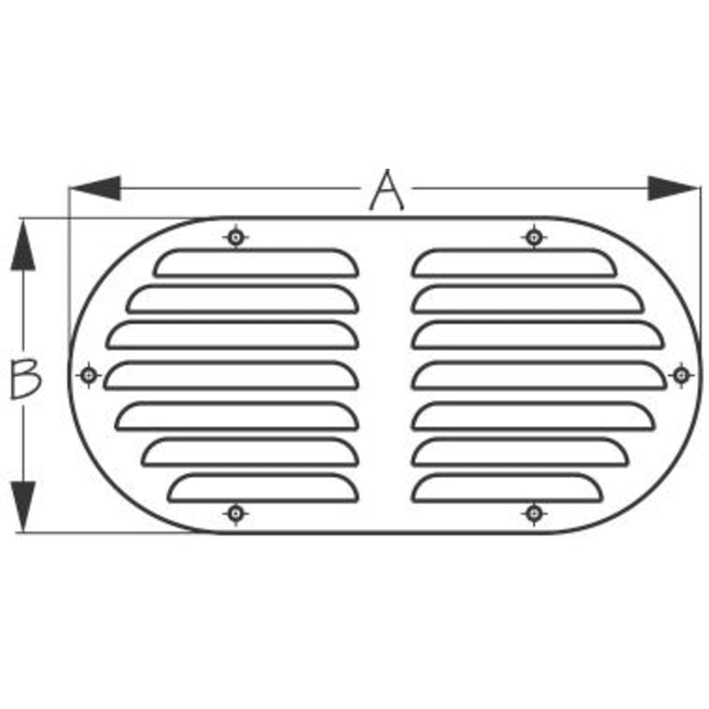 Sea-Dog 331405-1 Stainless Steel Louvered Vent Oval 9-1/8" X 4-5/8""