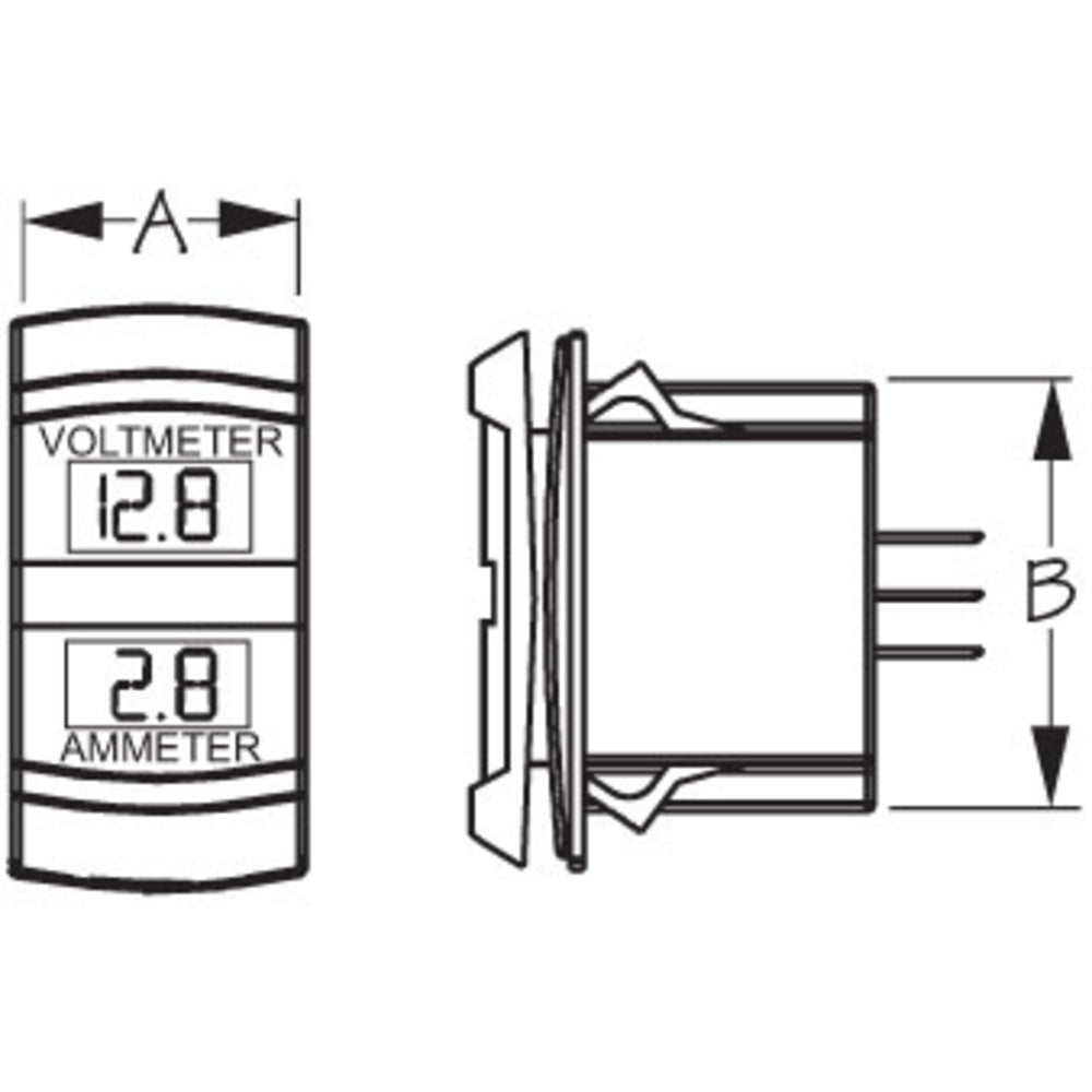 Sea-Dog 421645-1 Dual Volt/Amp Meter Rocker Style Switch Image 1