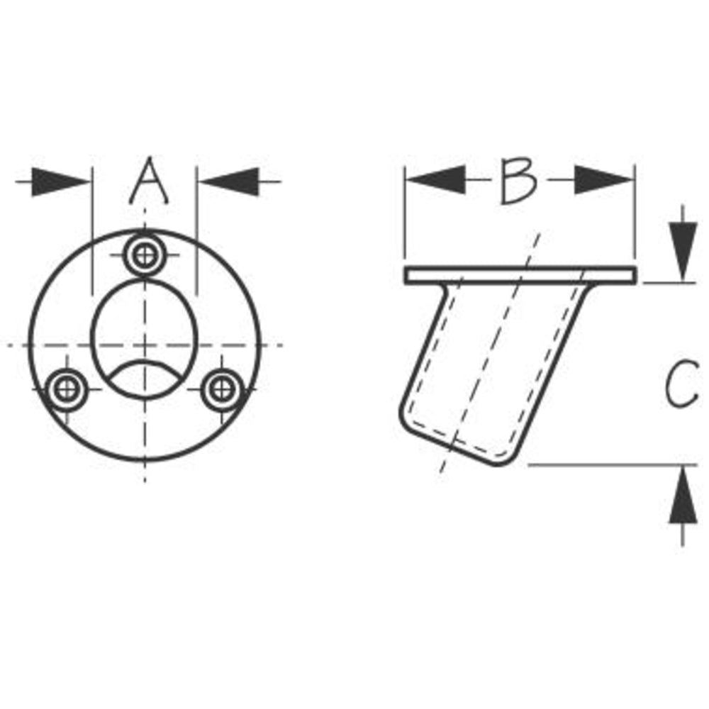 Sea-Dog 491713-1 Flush Mount Flagpole Socket 25° 1-1/4" Id 316 Stainless Steel