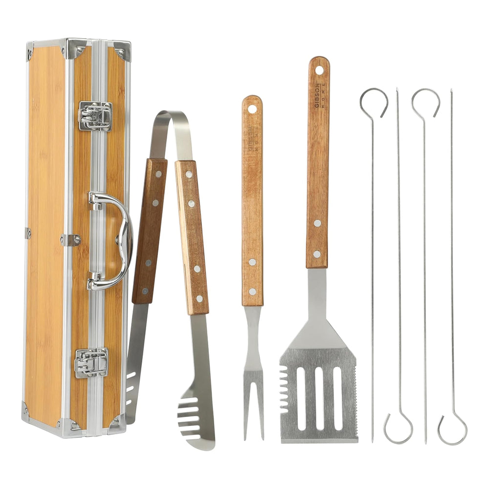 Gibson Home 143831.08 BBQ Pro 8 Piece Stainless Steel Tool Set Carry Box Image 1