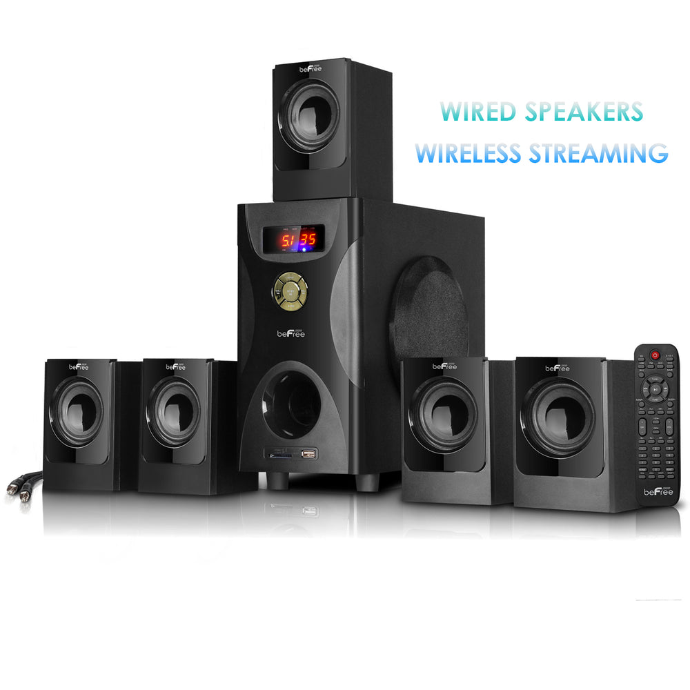 BeFree Sound BFS-425-RB 5.1 Channel Surround Bluetooth Speaker System with Remote Image 1