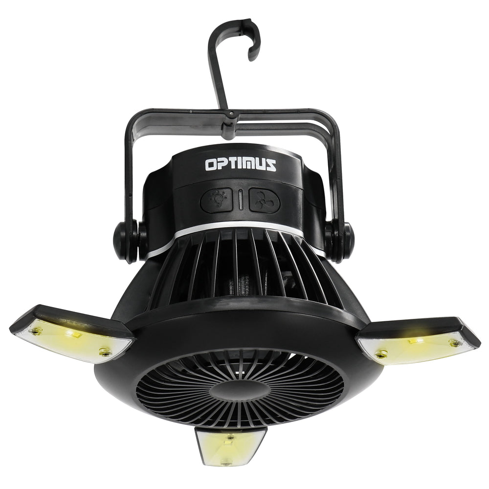 Optimus F-9441-F Solar Camping Outdoor Fan with LED Light Image 1