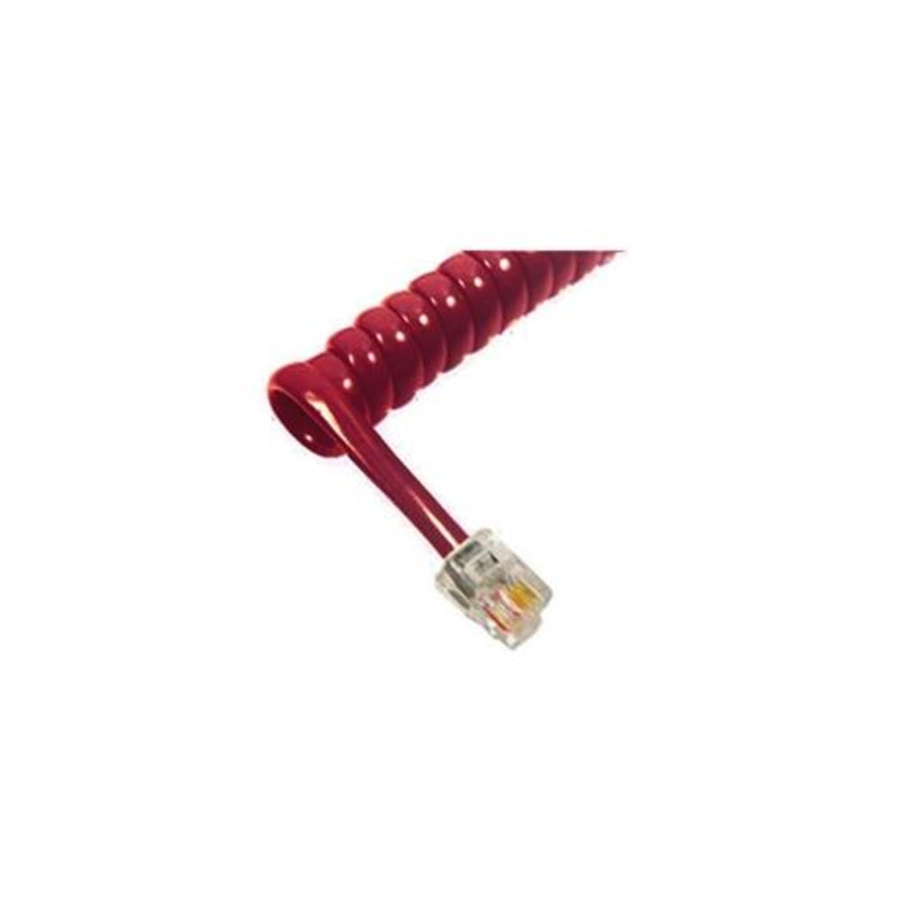 CABLESYS GCHA444025-FCR Telephone Handset Cord Cherry Red Cable 1.5 Inch Lead Image 1