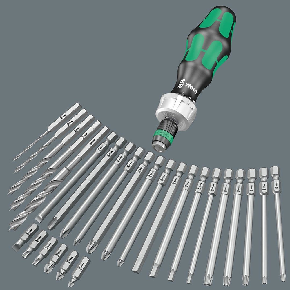 Wera 05051040001 Ratcheting Screwdriver Assorted Bits Set