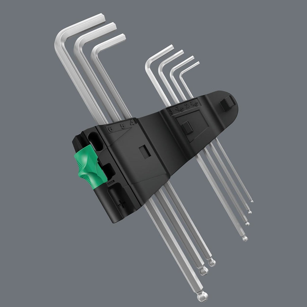 Wera 05073594001 Hex-Plus Chrome-Plated Stainless Steel Long Shaft Metric L-Key