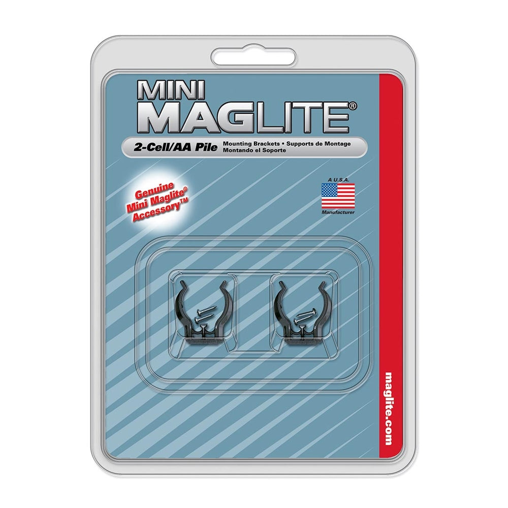 Maglite Am2A496 Mini AA Mounting Brackets 2-Pack - Black Image 1
