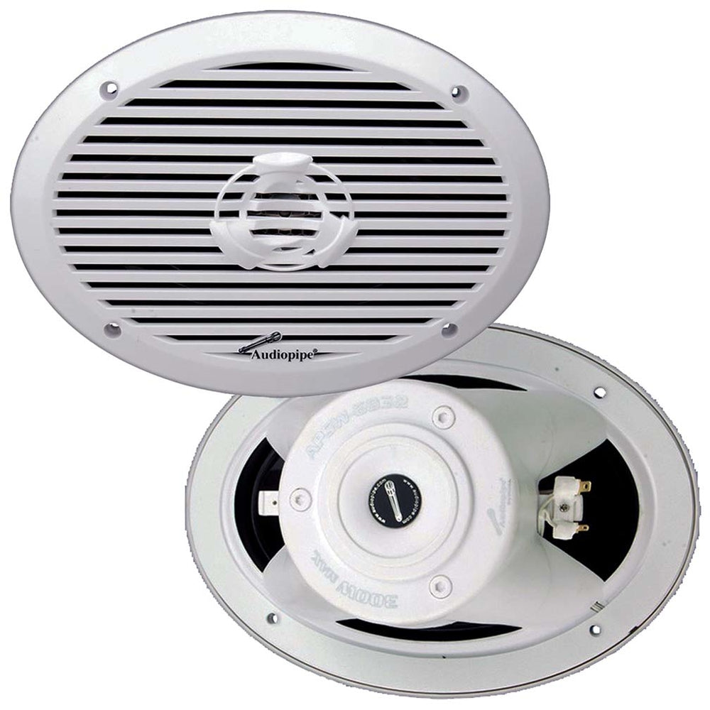 Audiopipe Apsw-6932 6x9" Marine Speaker 300W Max - White Image 1