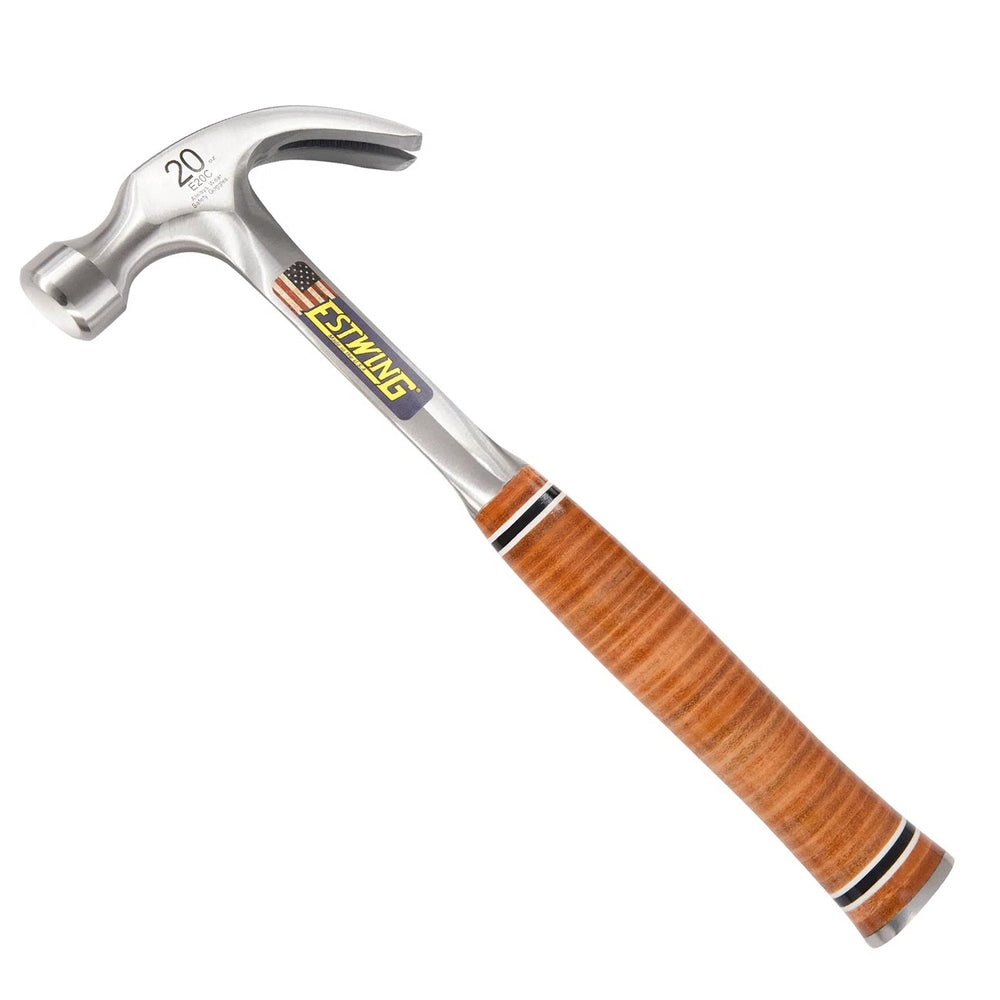 Estwing E20C 20oz. Claw Hammer - Smooth Face, Leather Handle Image 1