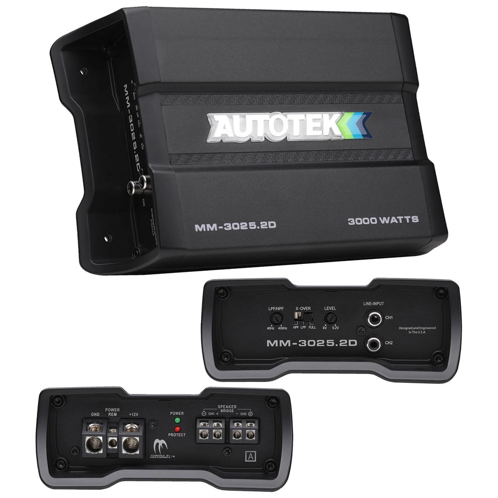 Autotek Mm30252D Mean Machine Compact D Class Amplifier 3000 Watts 2 Channel Image 1